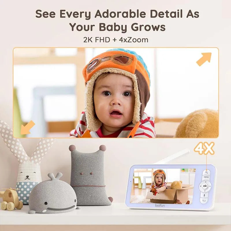 BOIFUN 2K Wireless Video Baby Monitor With Two Way Talk