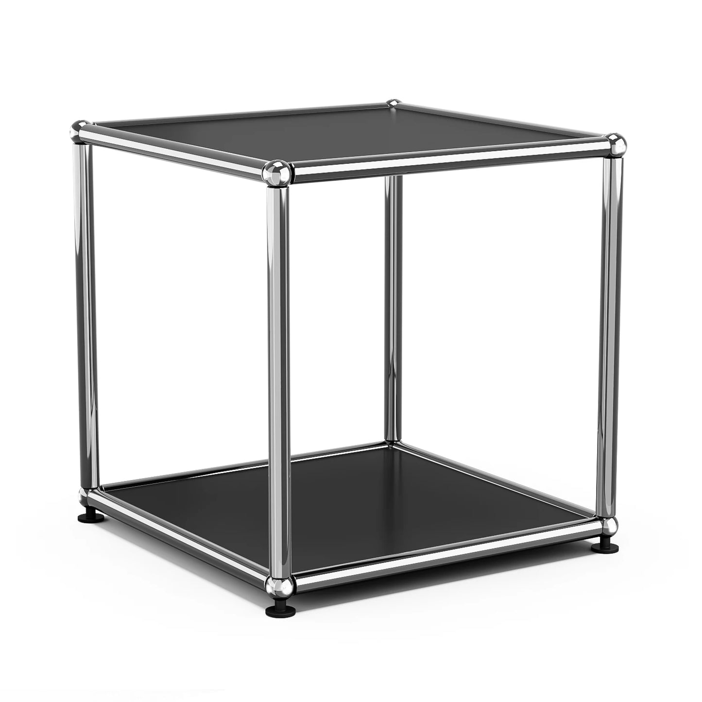 Furgle Modern Minimalist Metal Frame Side End Table Cube Shelf