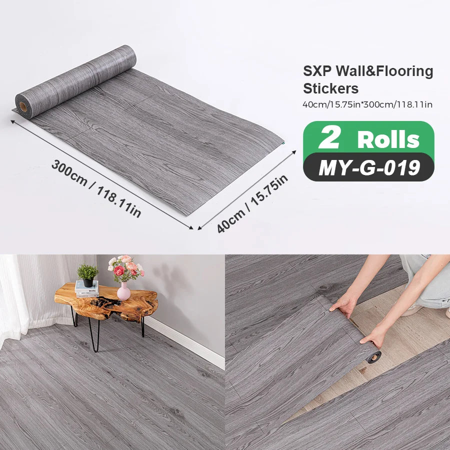 Self Adhesive Wall And Floor Sticker Wood Grain Marble Design