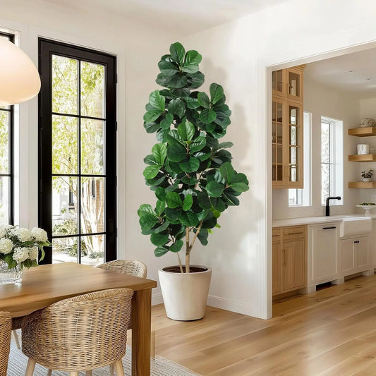 HiMISS Fiddle Leaf Fig Tree Artificial In Planter Pot Ficus