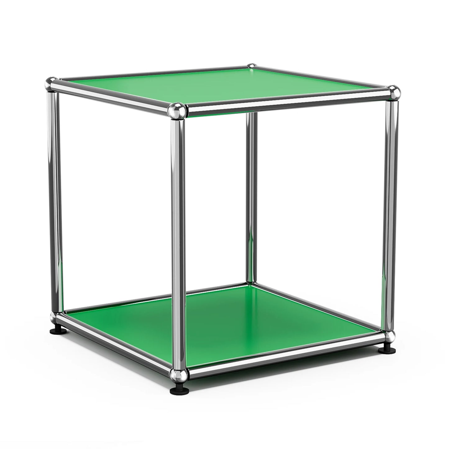 Furgle Modern Minimalist Metal Frame Side End Table Cube Shelf