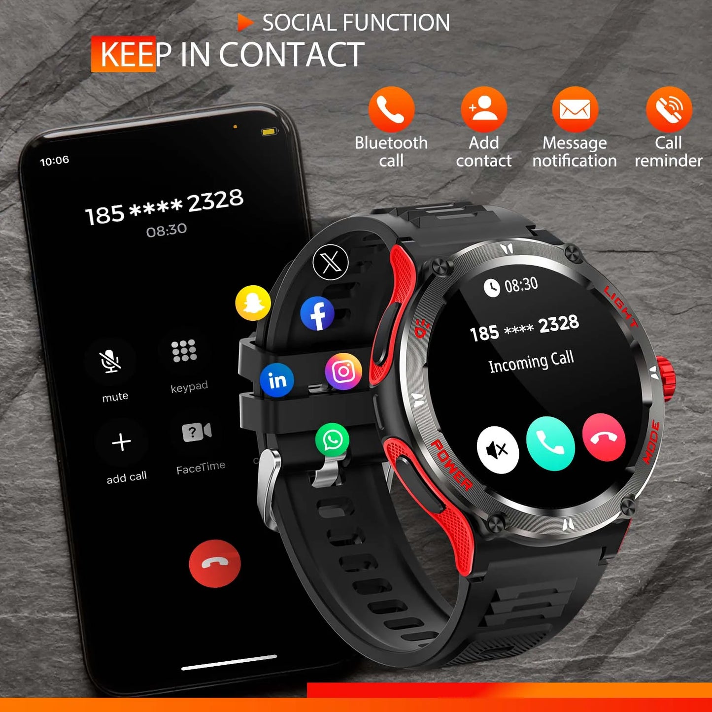 EIGIIS Smart Watch 3ATM Waterproof KT76 With HeartRate