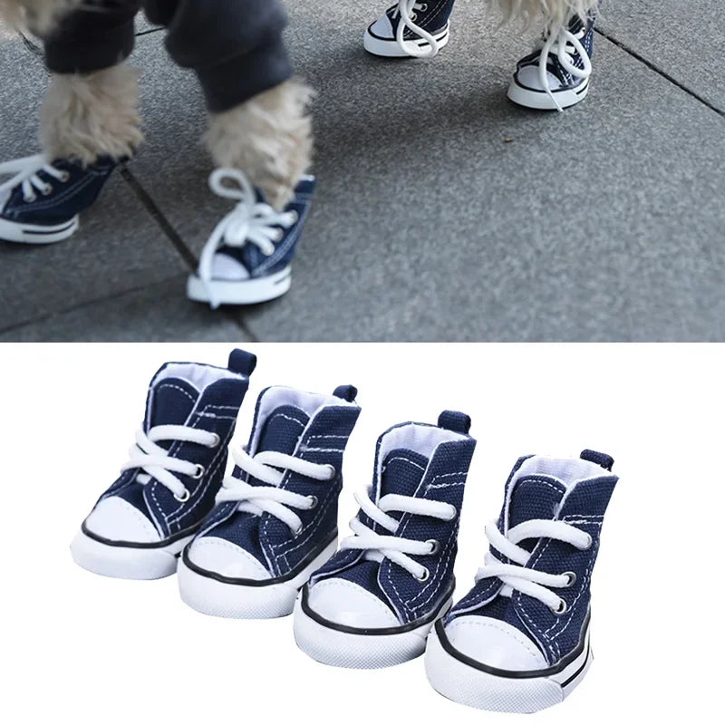 Pet Shoes Non Slip Denim Canvas For Dogs And Cats