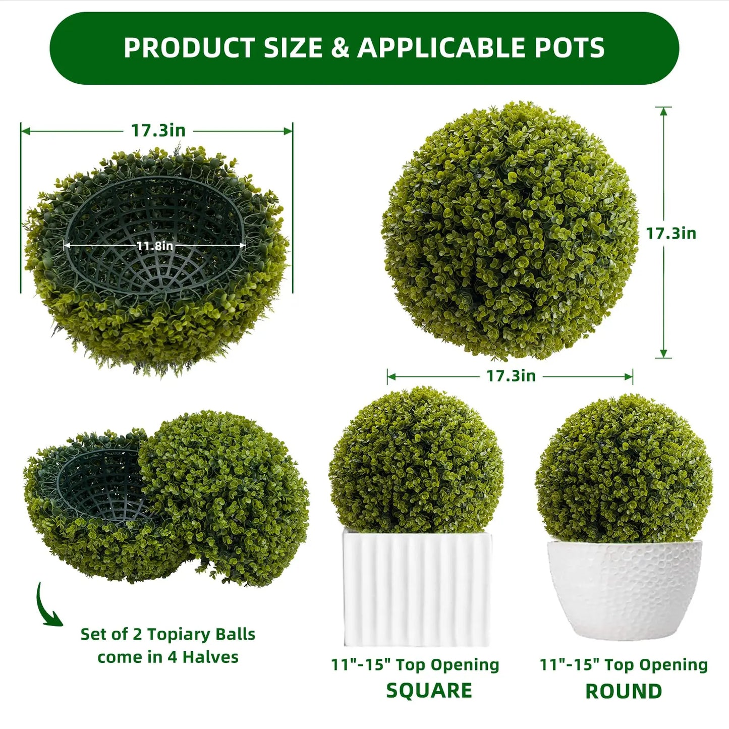 Studyset Artificial Topiary Balls Outdoor Set Of 2 For Home