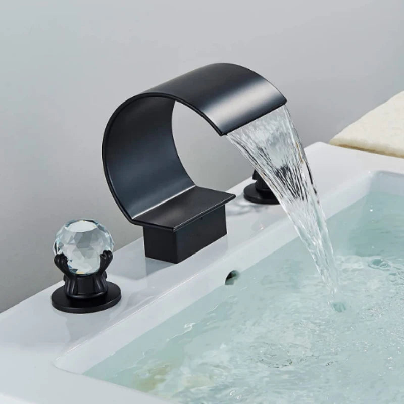 Wanmivezlo Basin Faucet Deck Mount Widespread Brass Dual Handle Tap