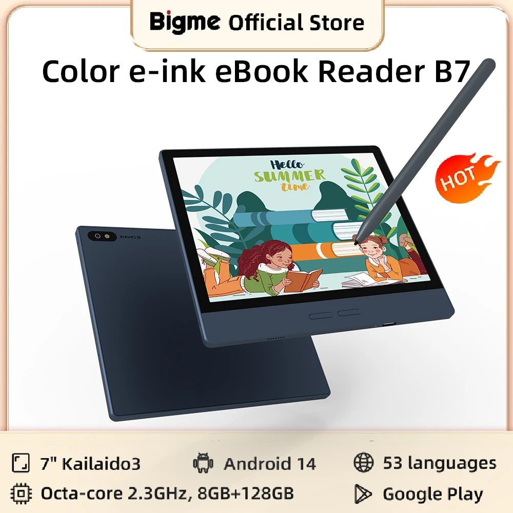 BIGME Seven Inch E Ink Ebook Reader Android Open 4G