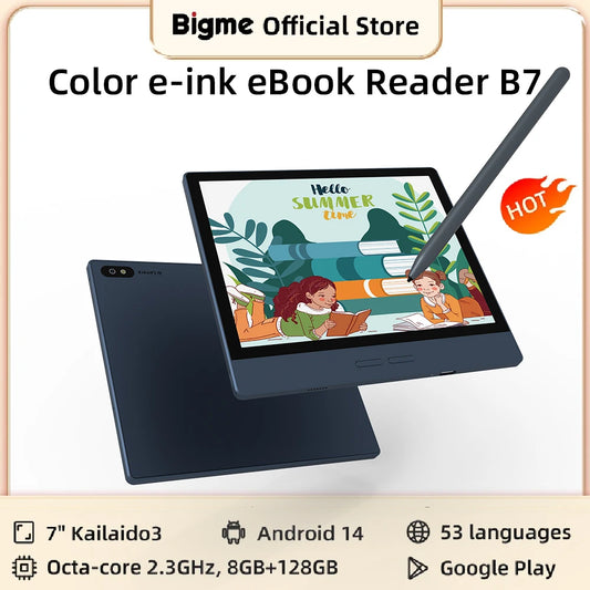 BIGME Seven Inch E Ink Ebook Reader Android Open 4G