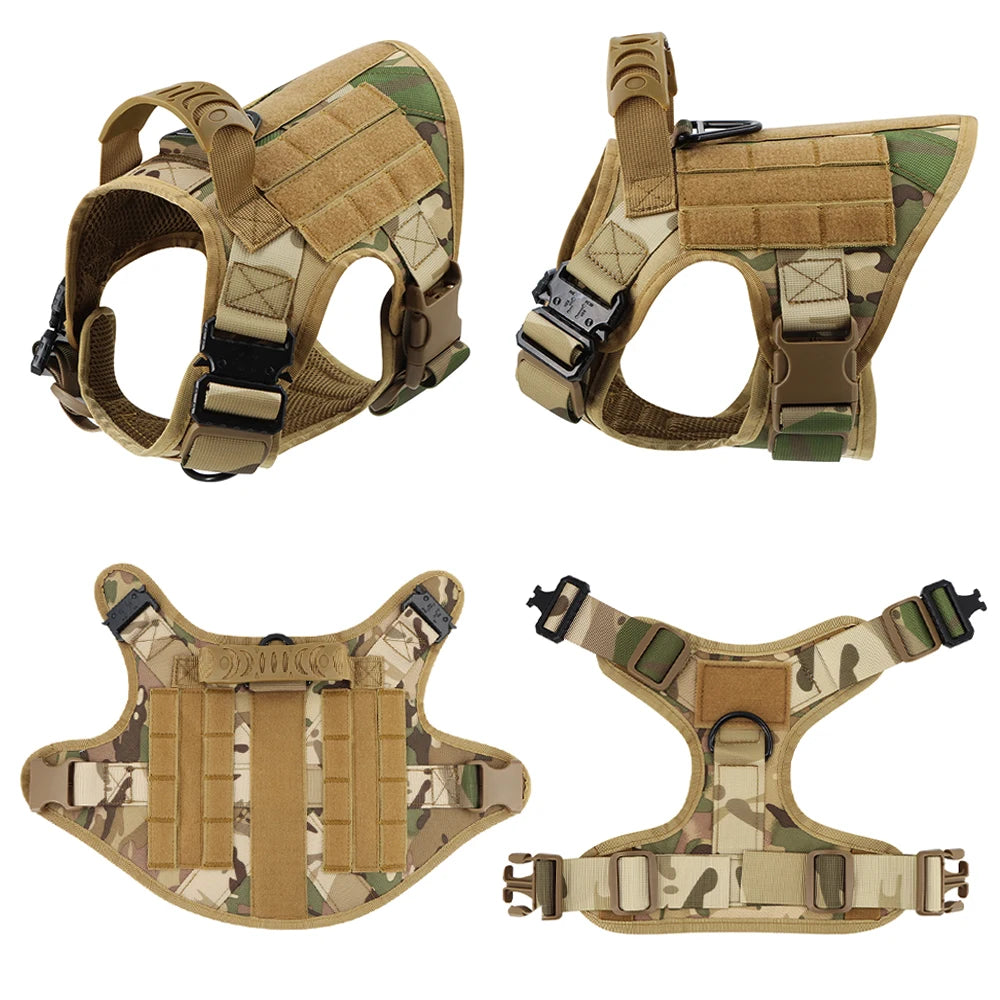 PetTravel Military Dog Harness Vest Set For Malinois Training
