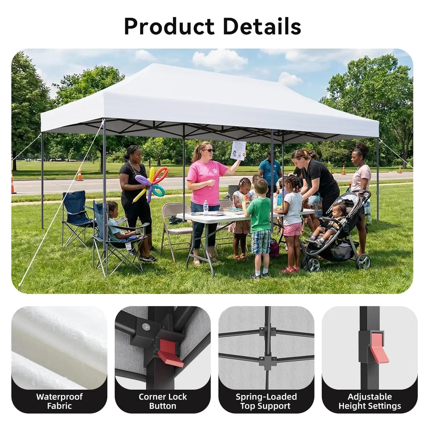 Pop Up Canopy Shelter Easy Up Outdoor Tent Roller Bag