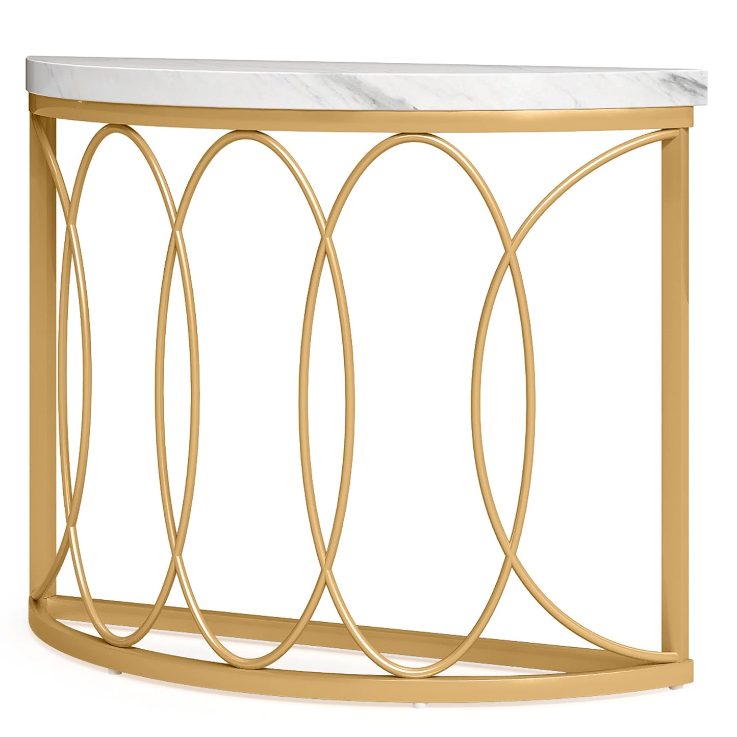 Tribesigns Half Moon Gold Console Table Modern Entryway Sofa