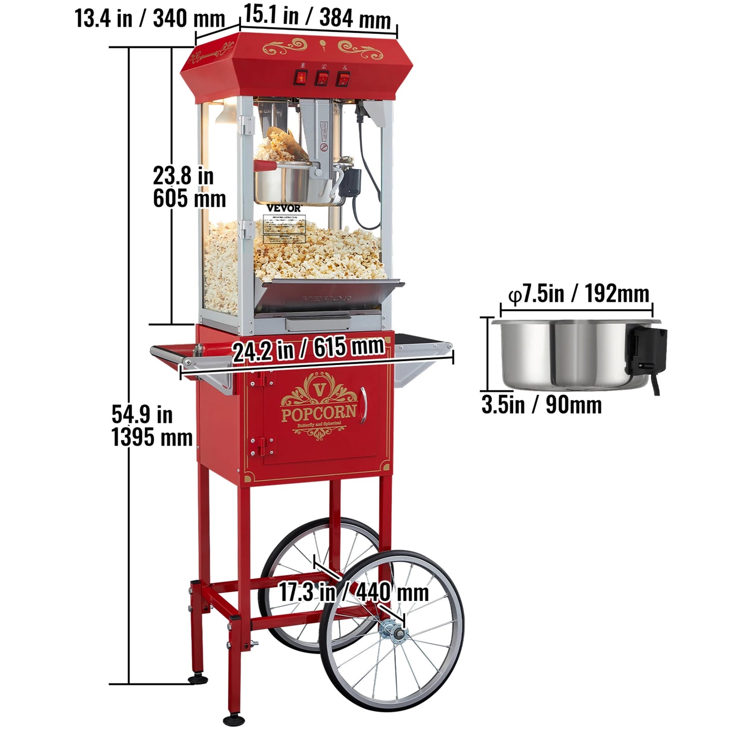 SucceBuy Commercial Popcorn Maker Machine With SUS304 Heating Tube