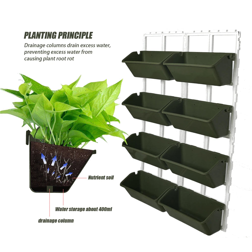4 Tier Wall Mounted Elevated Garden Planter For Vertical Pots