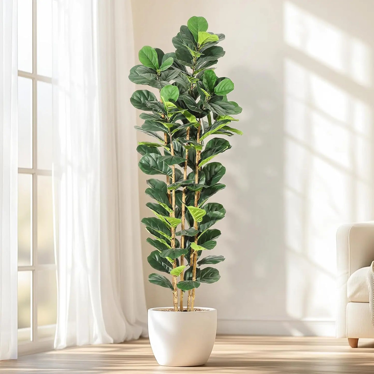 HiMISS Fiddle Leaf Fig Tree With Pot Artificial Indoor Plant