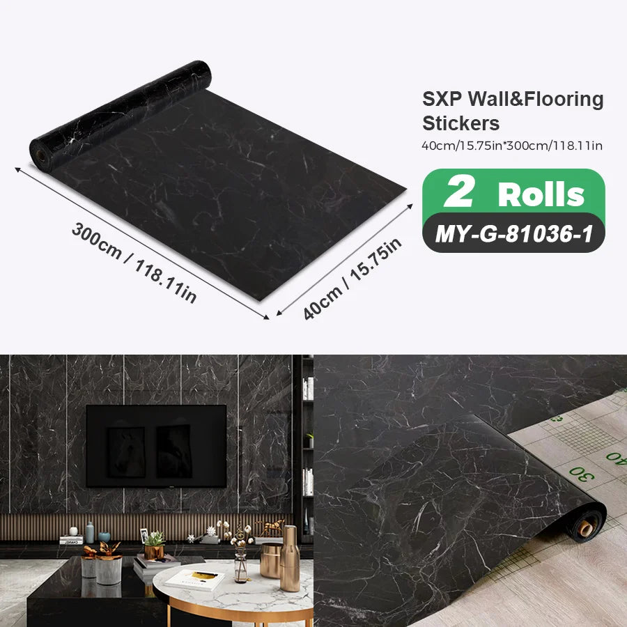 Self Adhesive Wall And Floor Sticker Wood Grain Marble Design