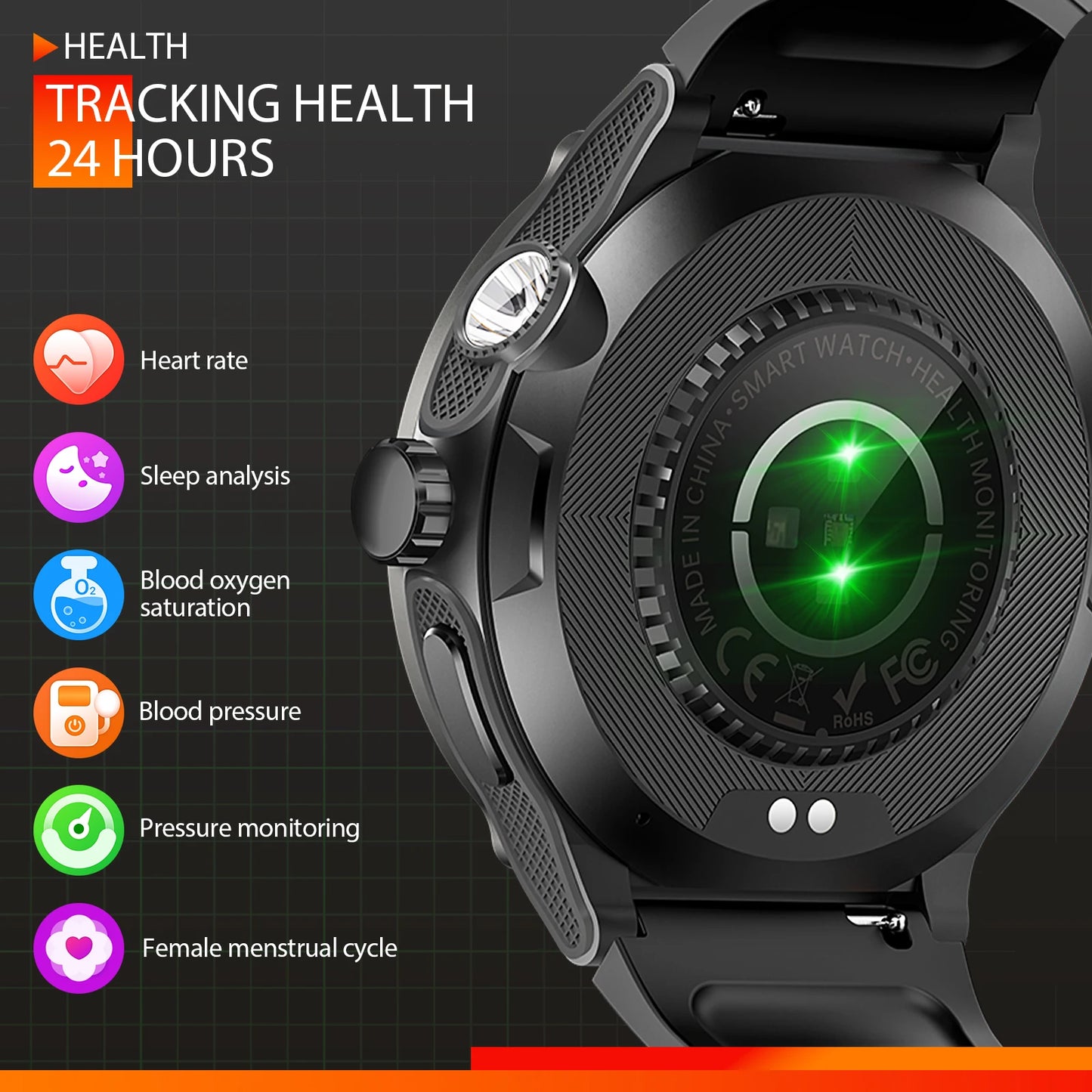 EIGIIS Smart Watch 3ATM Waterproof KT76 With HeartRate