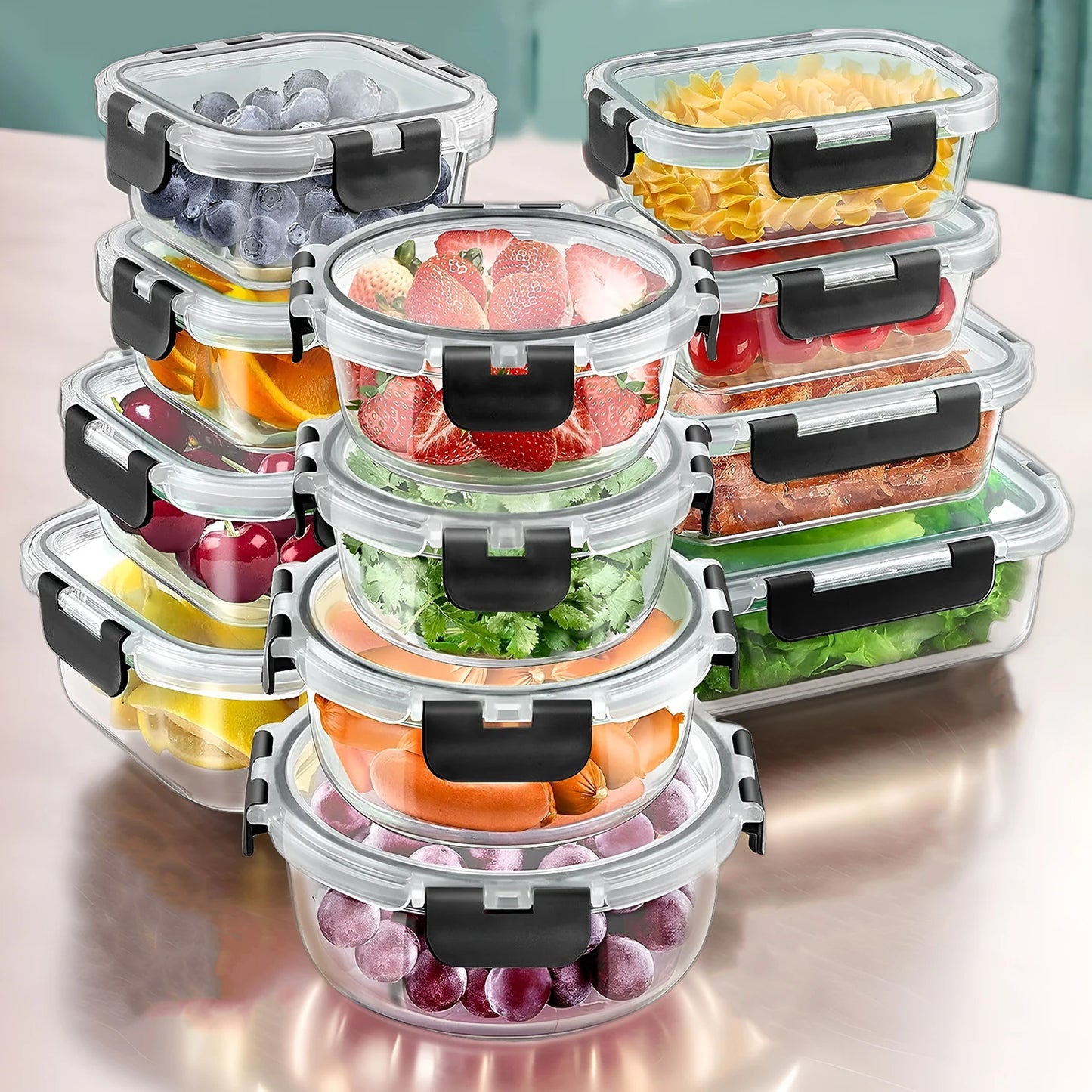 Glass Lunch Box Meal Prep Containers Airtight BPA Free