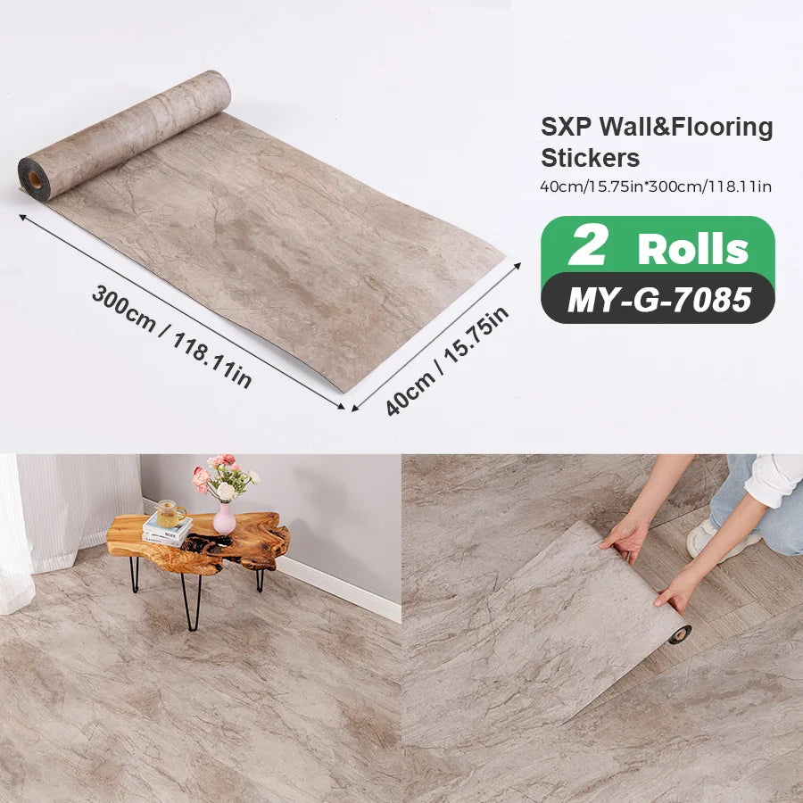 Self Adhesive Wall And Floor Sticker Wood Grain Marble Design