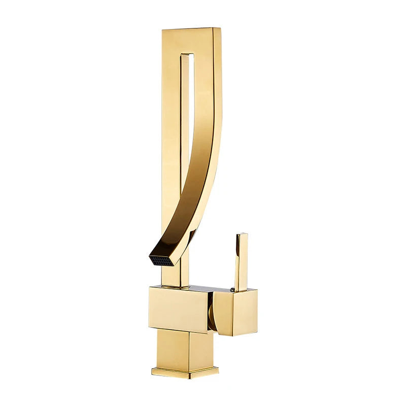 Wanmivezlo Brass Deck Mounted Waterfall Basin Faucet Single Handle