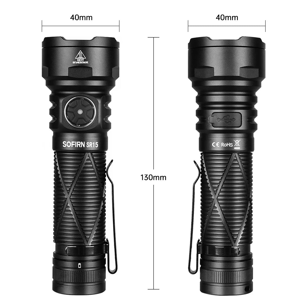 Sofirn SR15 4500LM USB-C Rechargeable 21700 Flashlight