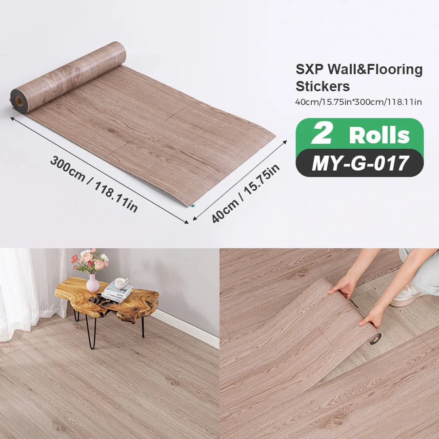 Self Adhesive Wall And Floor Sticker Wood Grain Marble Design