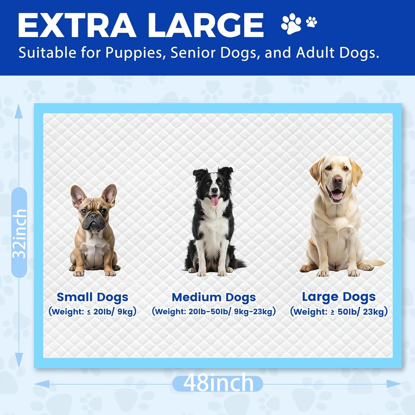 Disposable Pet Training Pads 40 Pack, Leak-Proof, Ultra-Absorbent