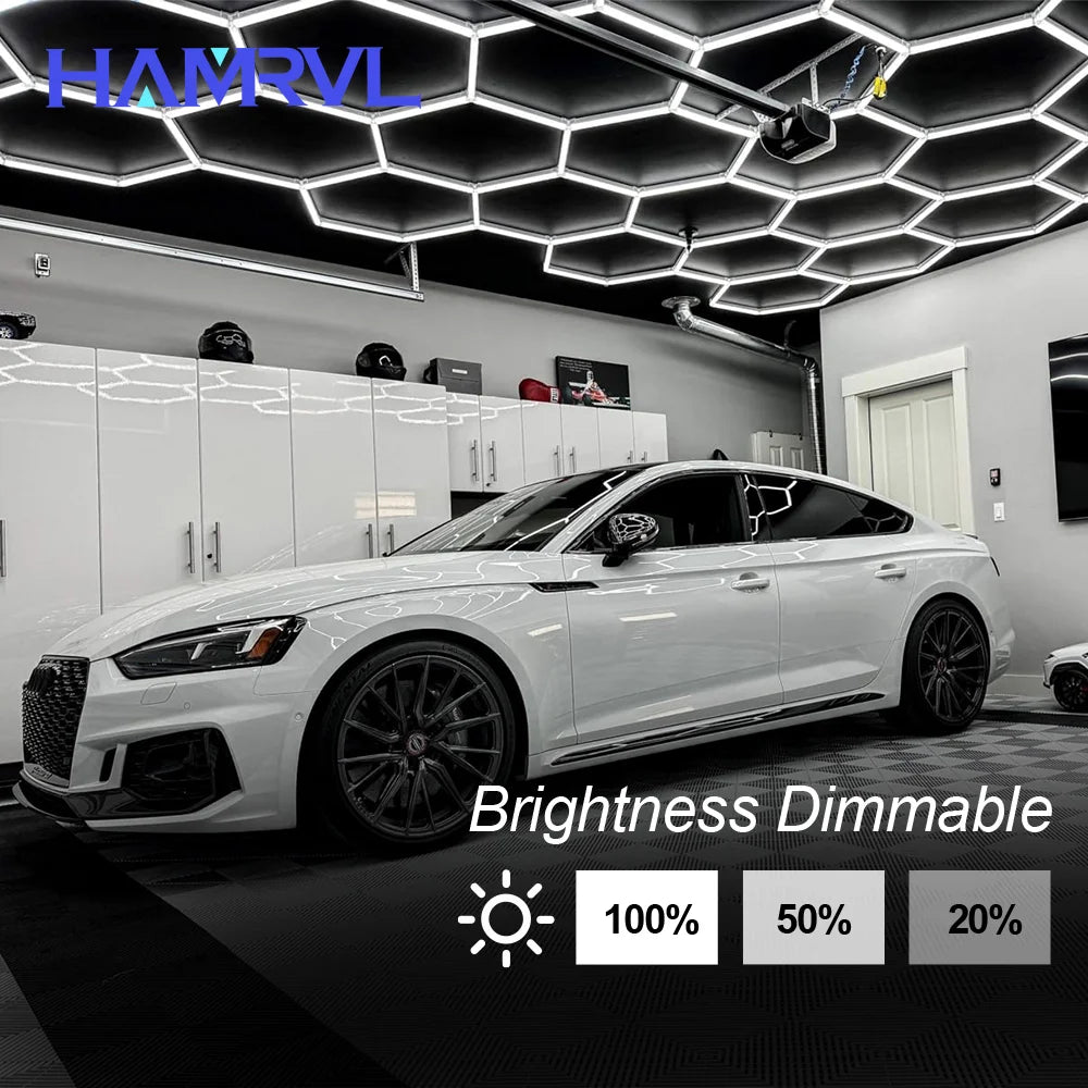 HAMRVL Dimmable Hexagon LED RGB Garage Light Tube For Workshop