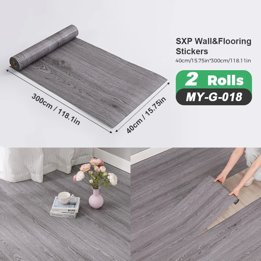 Self Adhesive Wall And Floor Sticker Wood Grain Marble Design