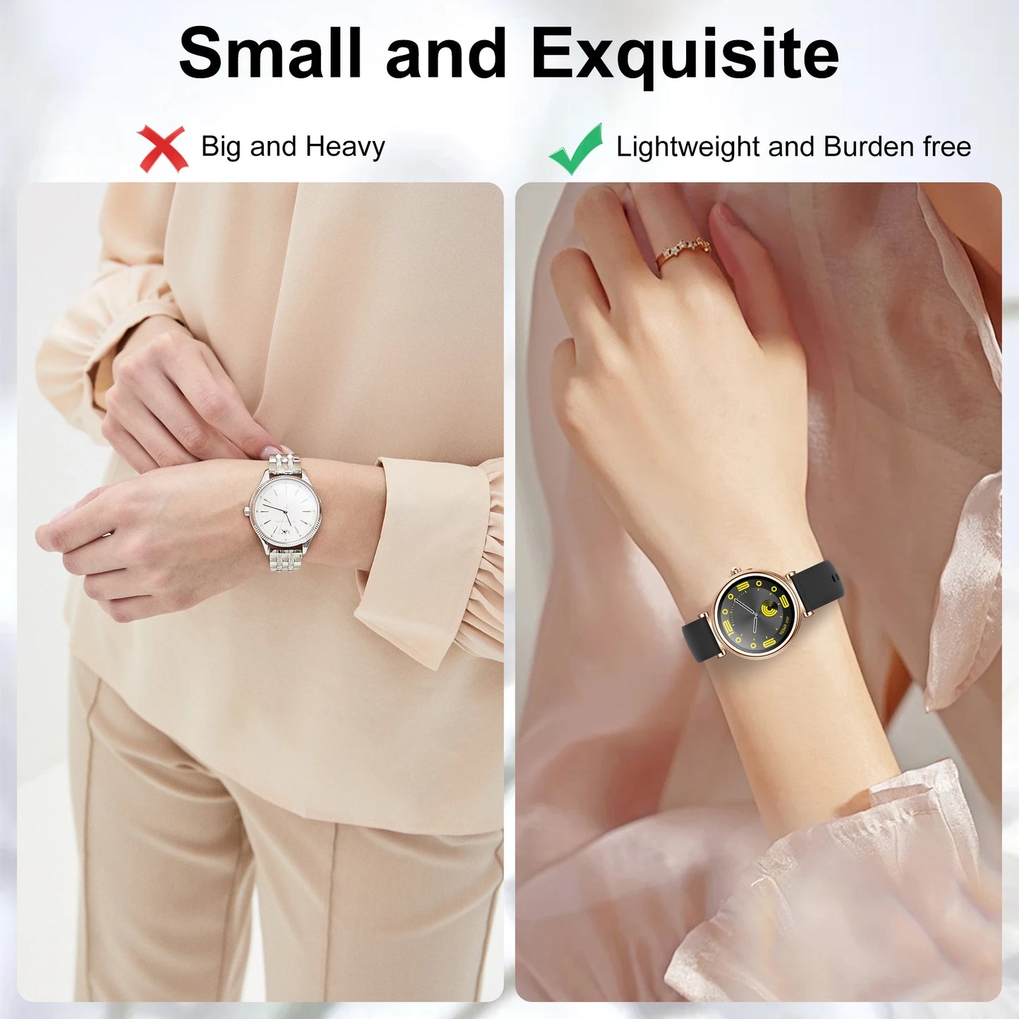 INNOFOVO 1.3 Inch Smartwatch Wireless Calls Fitness Tracker iPhone Android
