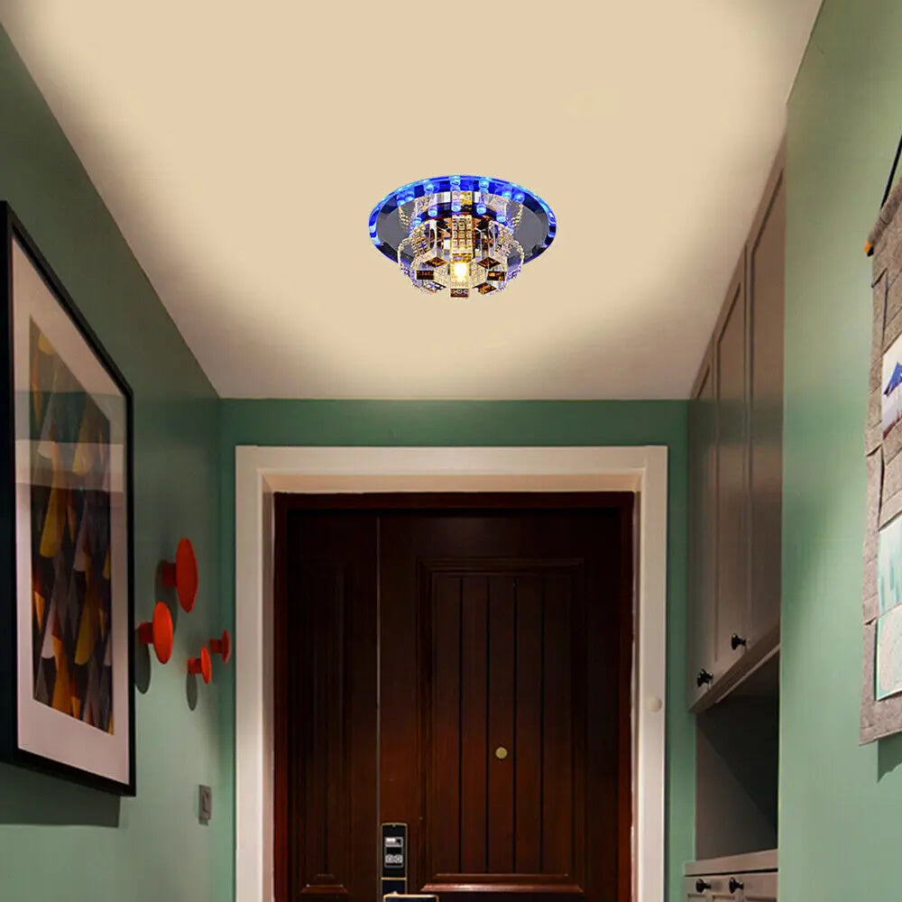 Crystal Ceiling Lamp With Adjustable Color Temperature LED Lighting