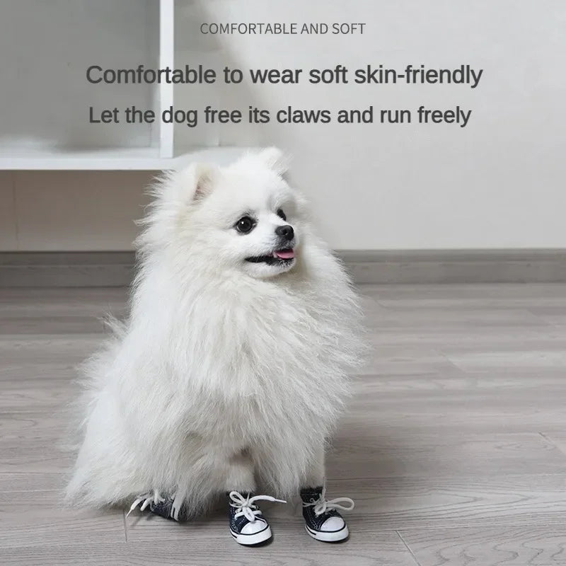 Pet Shoes Non Slip Denim Canvas For Dogs And Cats