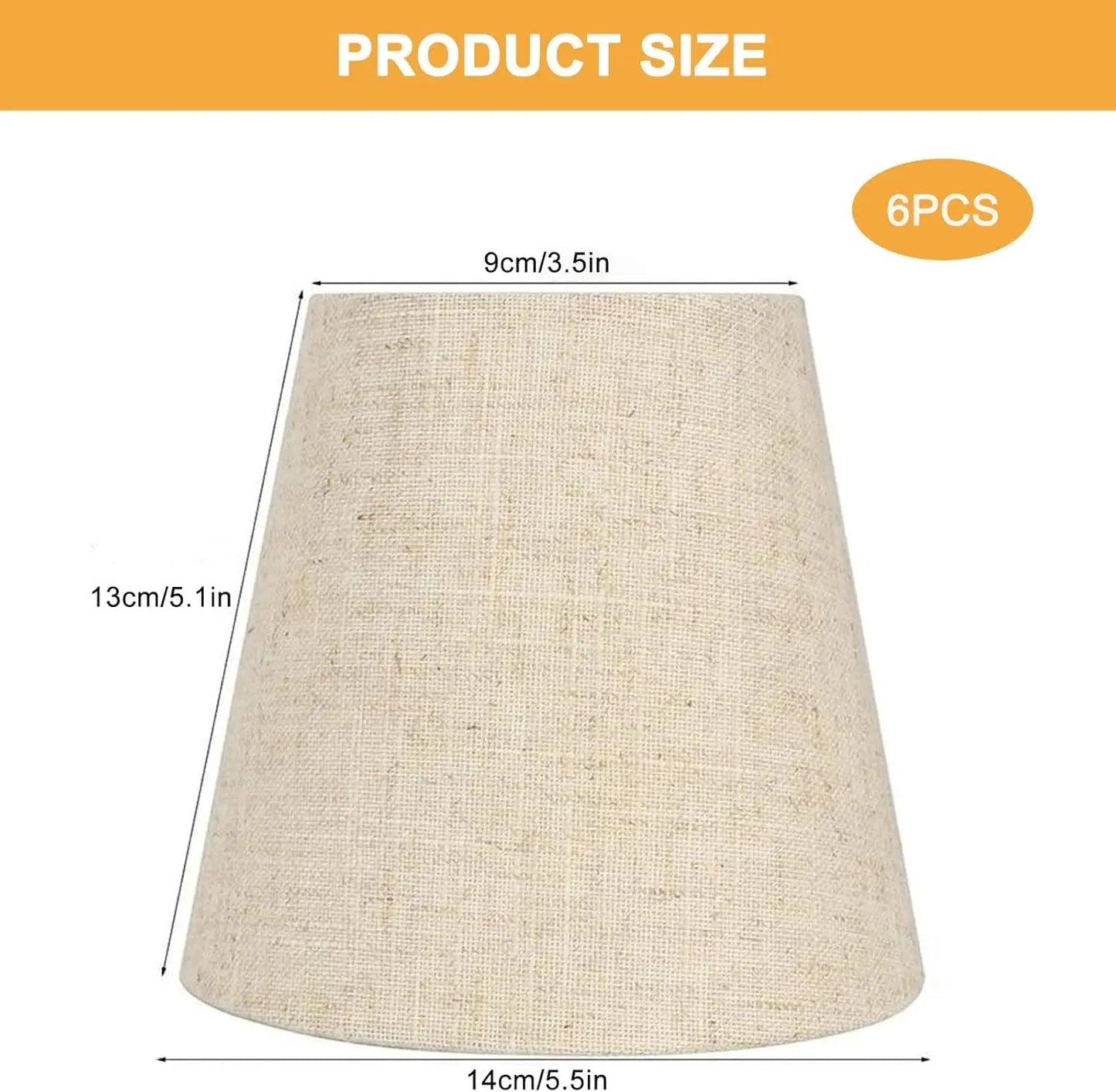 Mini Linen Clip On Lamp Shade Set Of Six For E12 Candelabra Bulbs