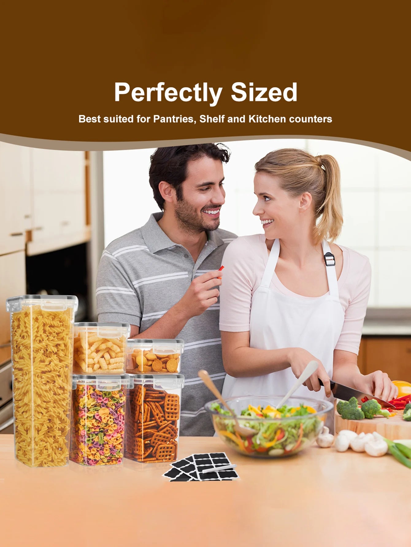 Sealed Food Storage Containers with Lids for Kitchen Pantry Jars
