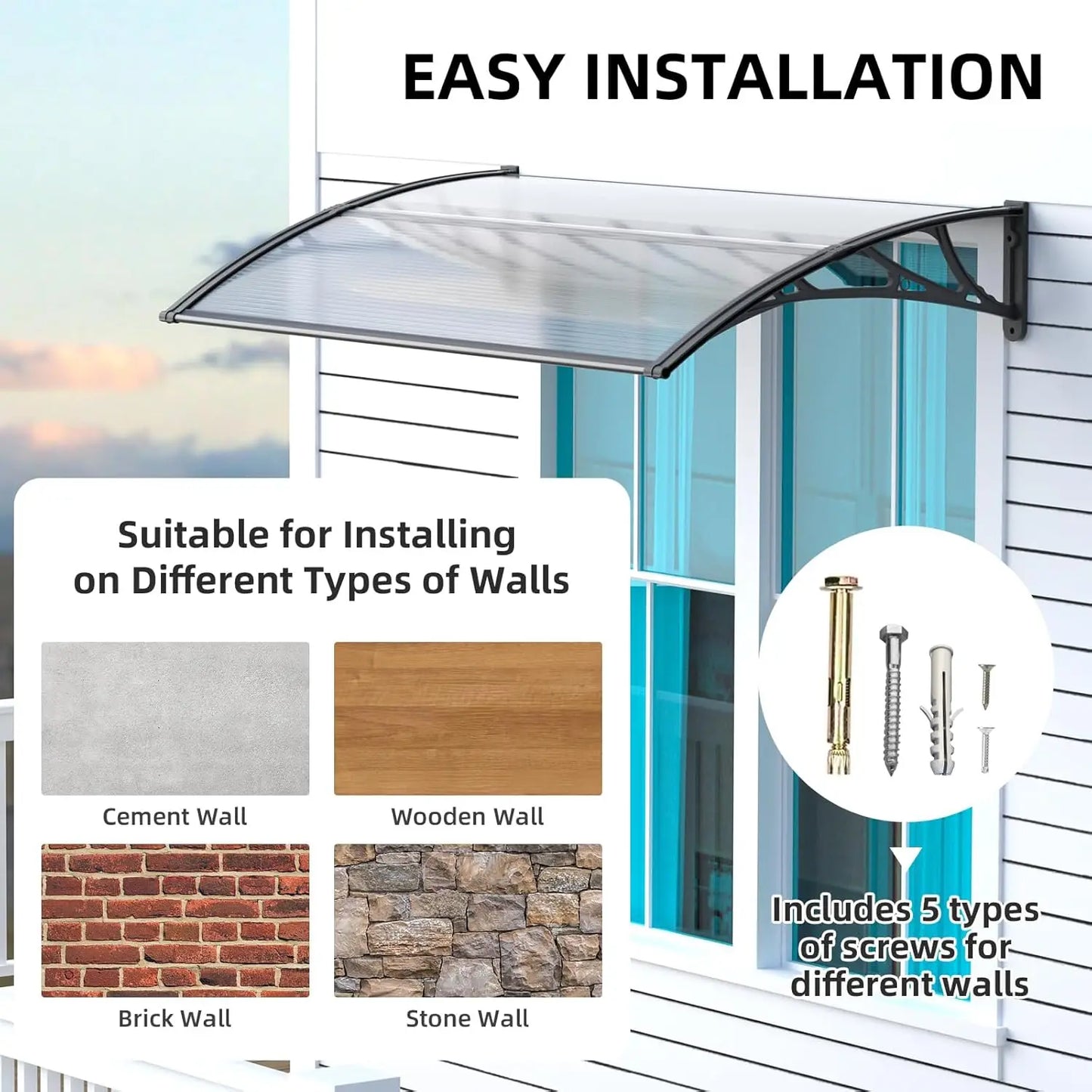 GUANSU CN Awning Canopy For Door And Window UV Protection