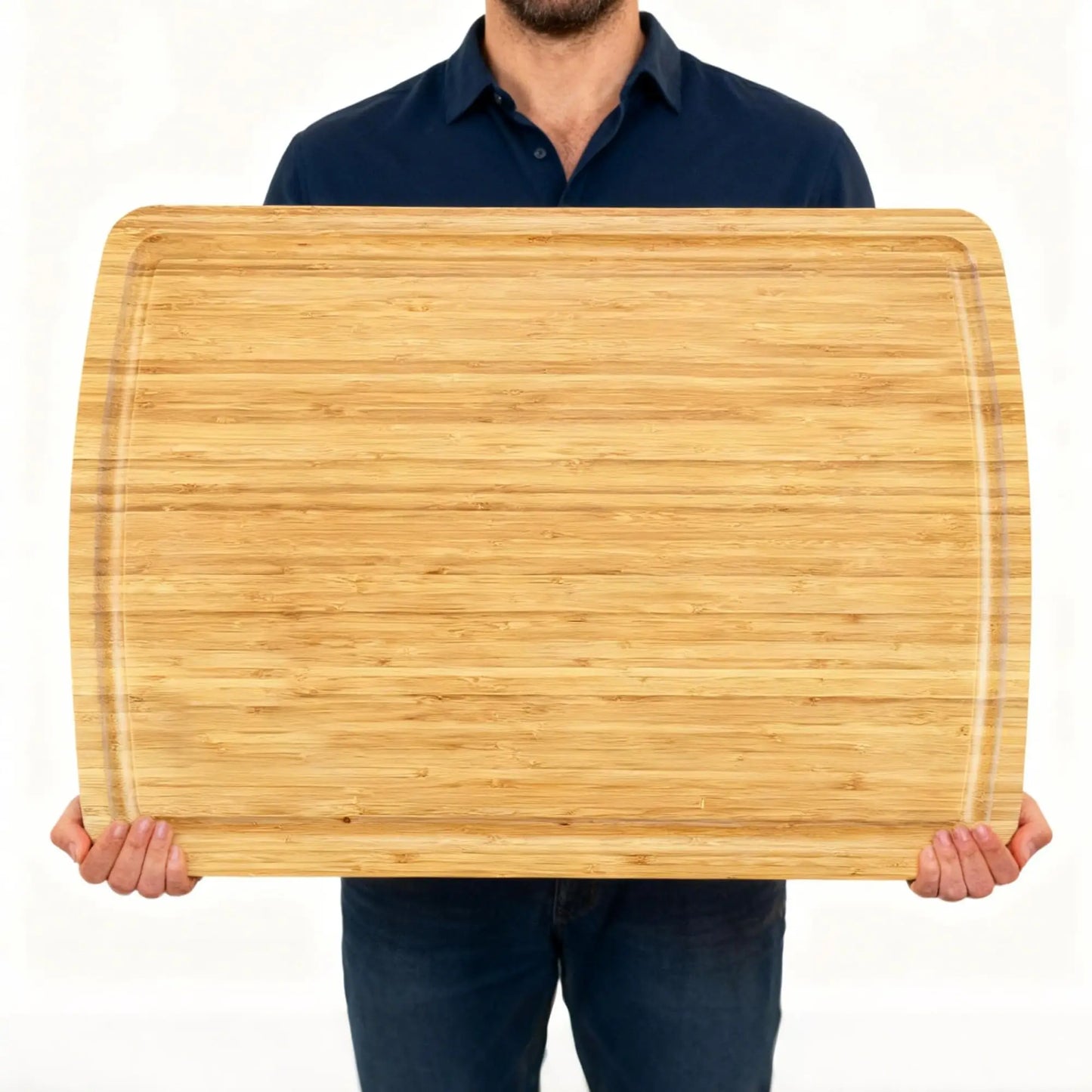 Bamboo Cutting Board Over Sink With Juice Groove Heavy Duty