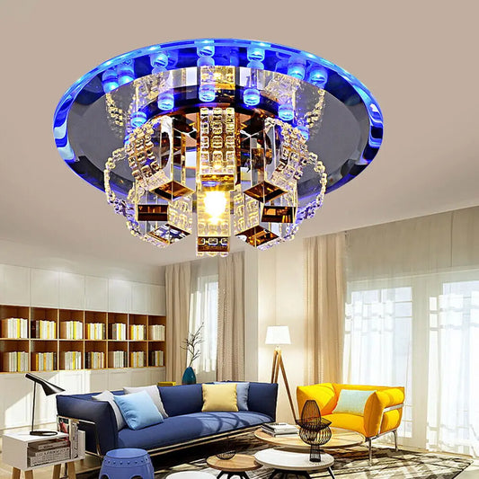 Crystal Ceiling Lamp With Adjustable Color Temperature LED Lighting